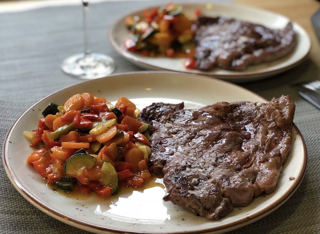 Entrecot con verduras